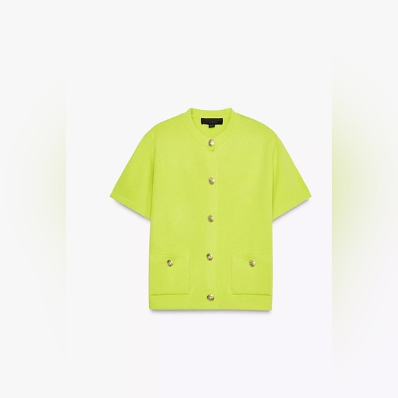 🔥🔥Zara Lime Green Short Sleeve Cardigan - Picture 4 of 7